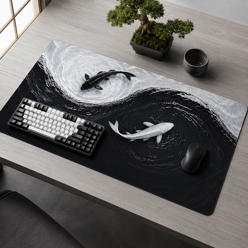 Pc Gaming White - Tappetino per Mouse XL Nero e