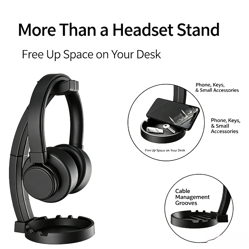 Supporto per cuffie con vassoi - Desk Cable Organizer recensione e prezzo